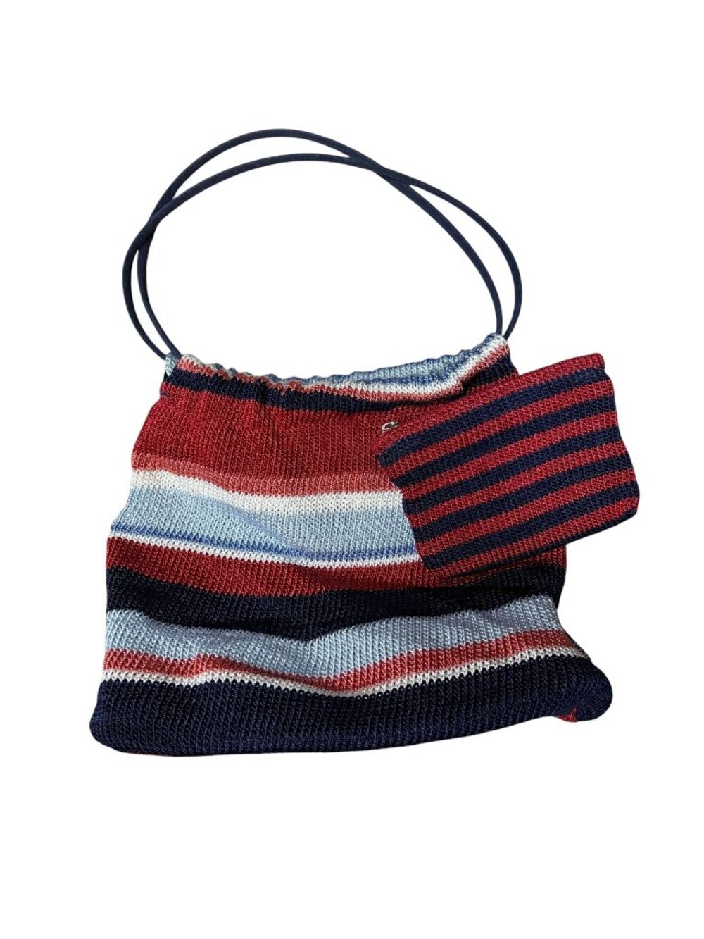 THE SAK Elliott Luca Striped Crochet Shoulder Bag Boho Red White Blue